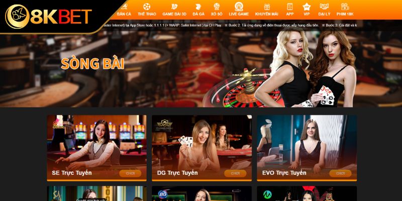 Giới thiệu sảnh Casino 8KBET