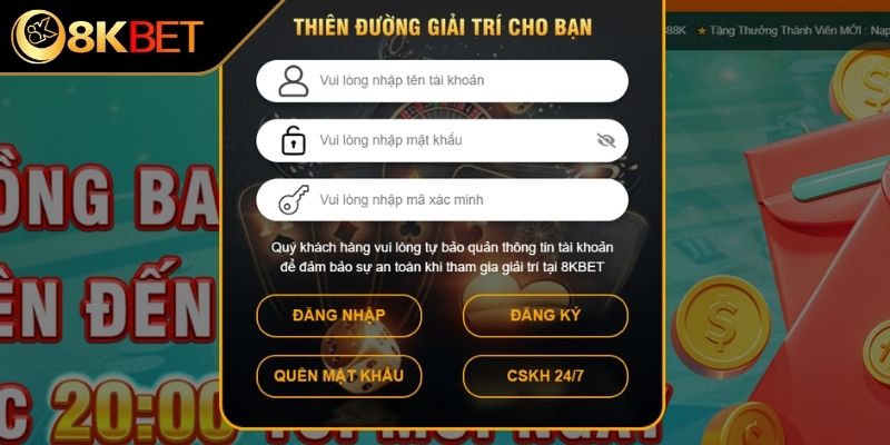 Lưu ý quan trọng cần biết khi đăng nhập nhà cái 8KBET