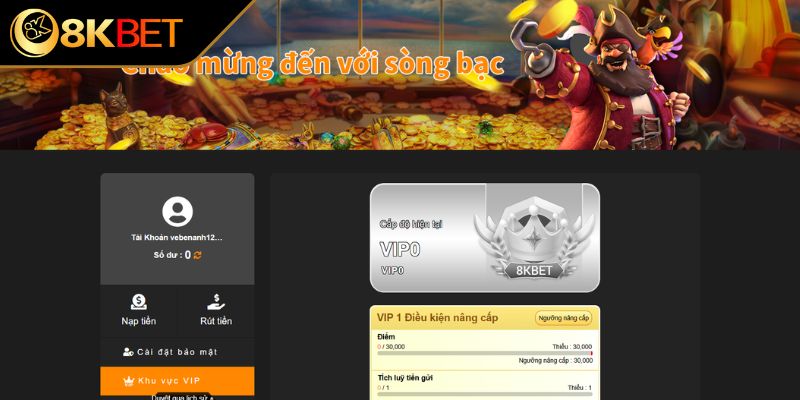 Những đặc quyền VIP tại nhà cái 8KBET cho người mới